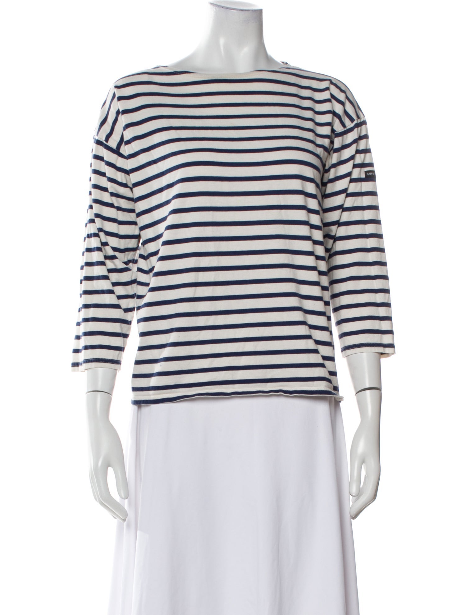 Saint James Striped Bateau Neckline Top
