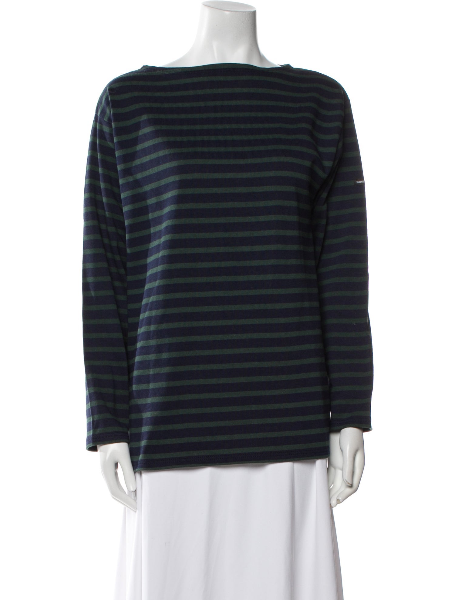 Saint James Striped Bateau Neckline Top