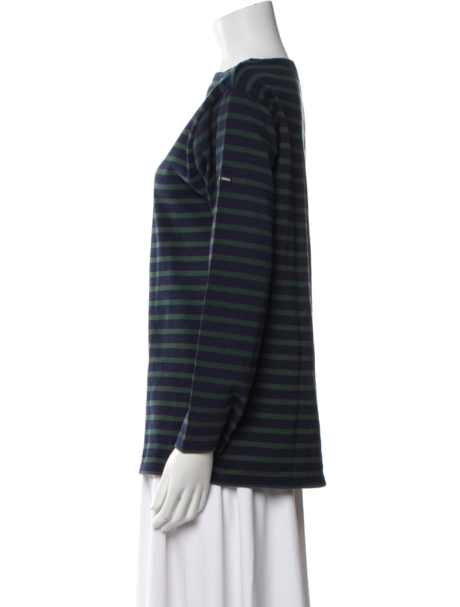 Saint James Striped Bateau Neckline Top