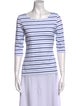 Saint James Striped Bateau Neckline T-Shirt