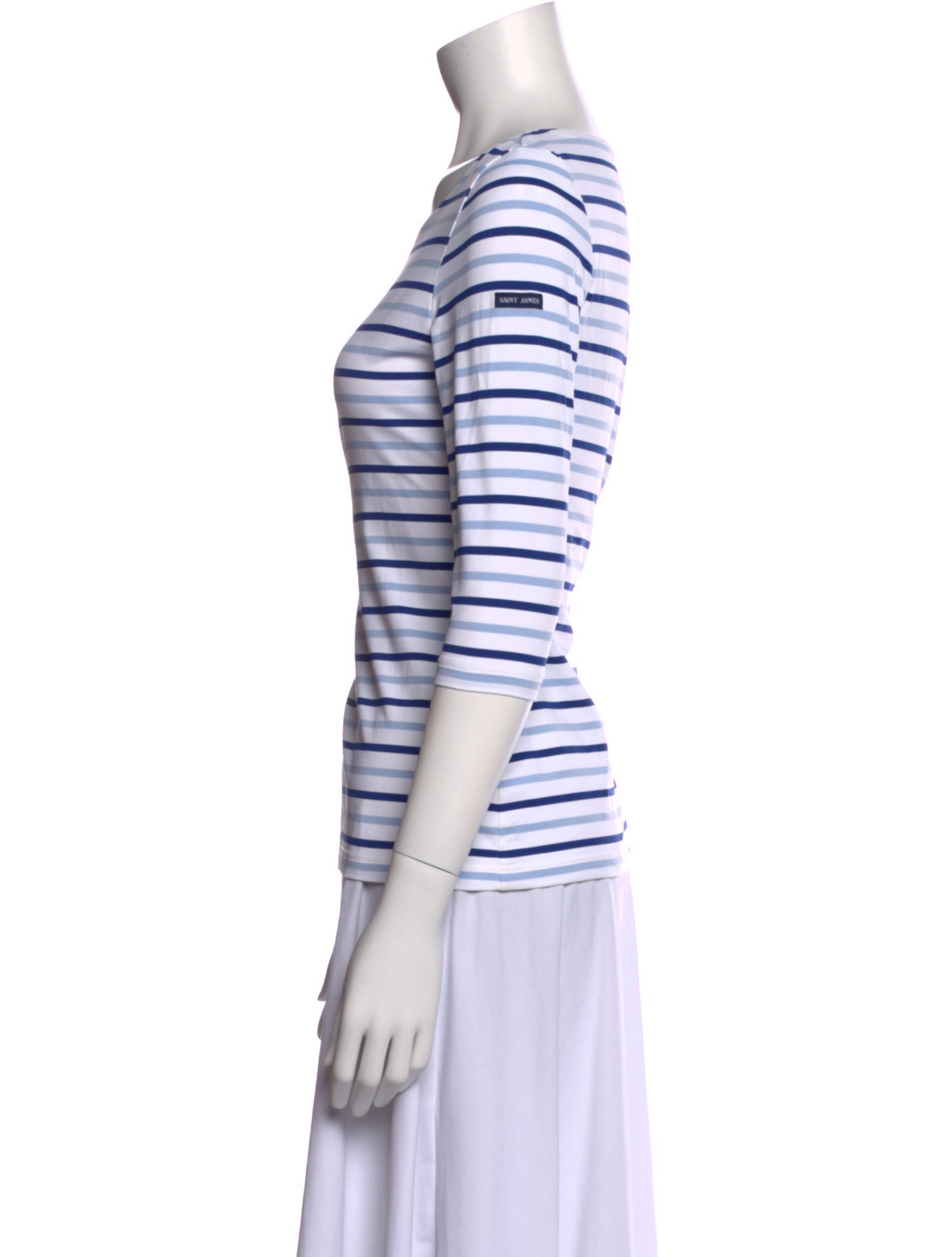 Saint James Striped Bateau Neckline T-Shirt
