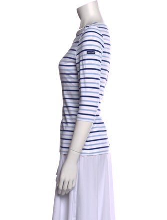 Saint James Striped Bateau Neckline T-Shirt