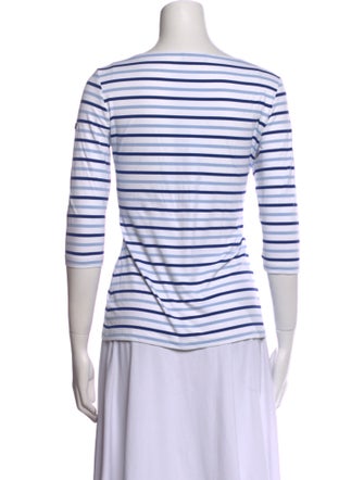 Saint James Striped Bateau Neckline T-Shirt
