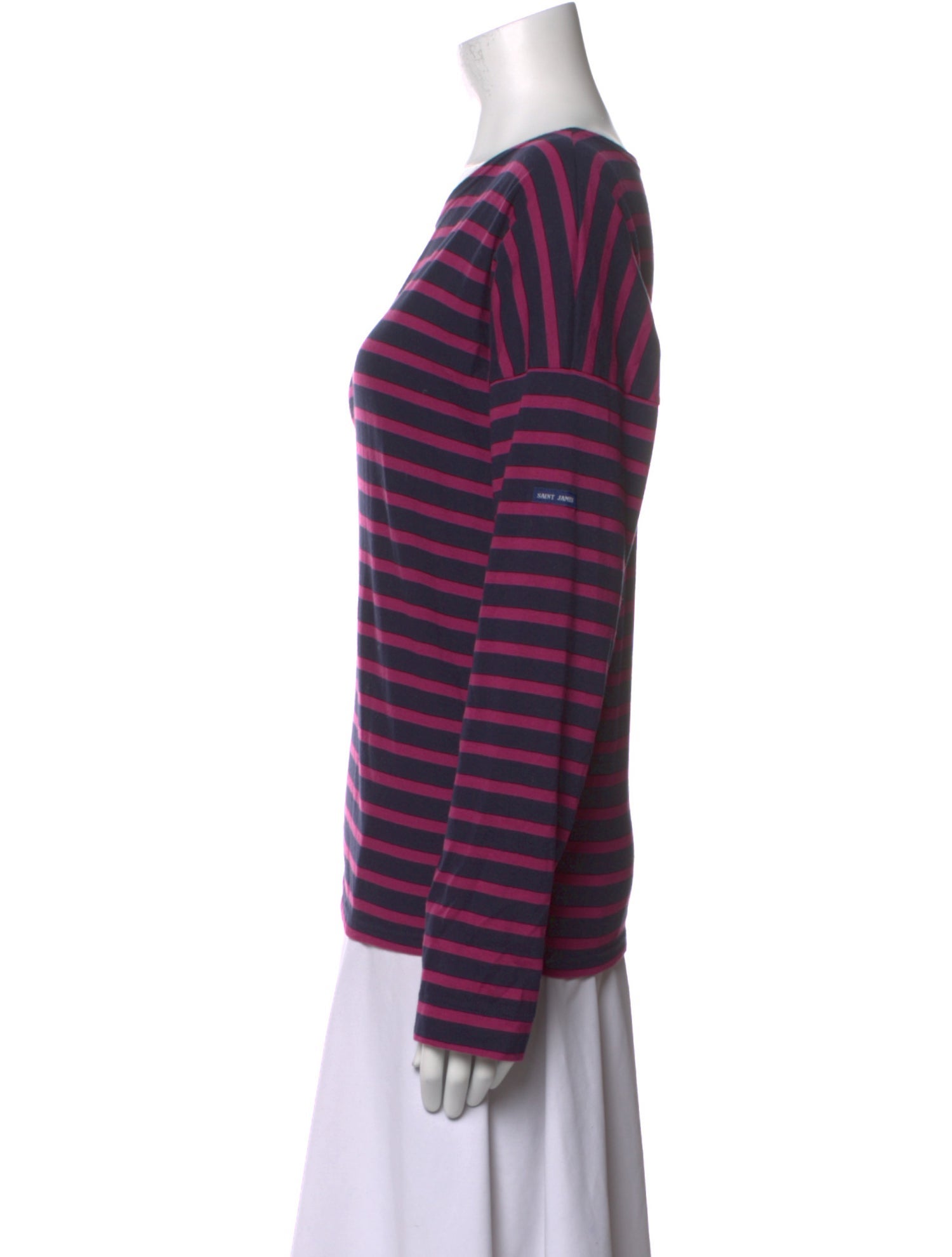 Saint James Striped Bateau Neckline Top