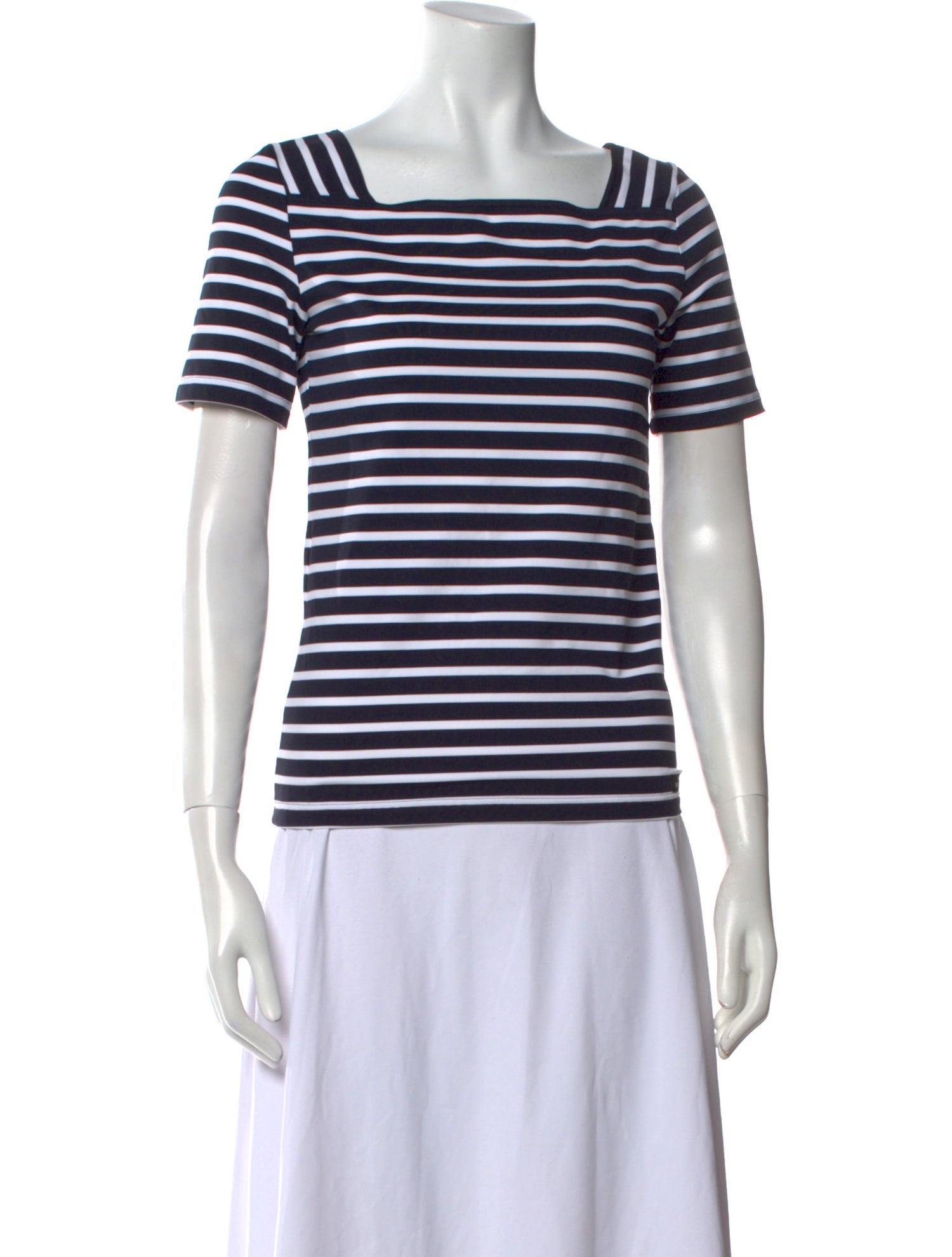 Saint James Striped Square Neckline T-Shirt