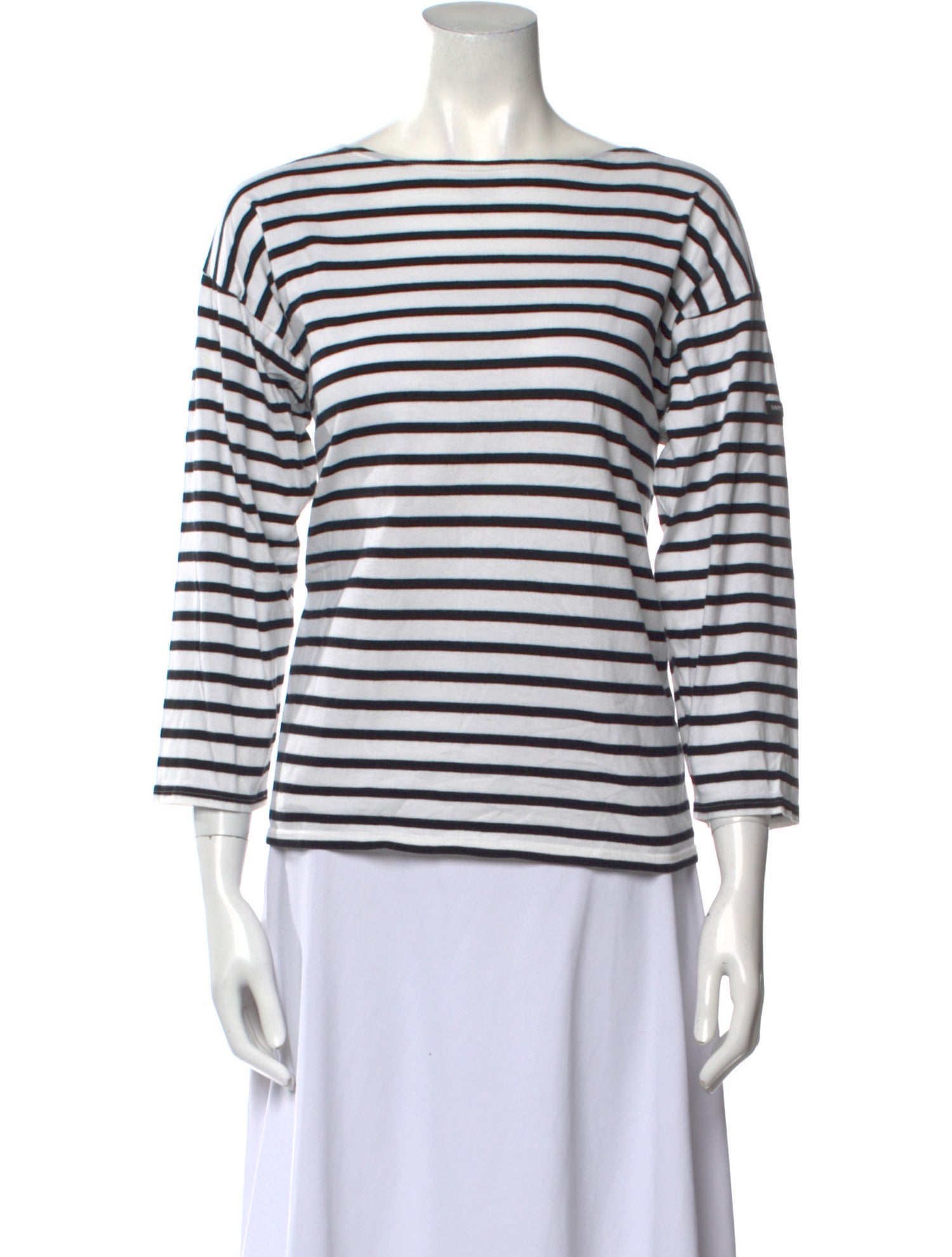 Saint James Striped Bateau Neckline Top