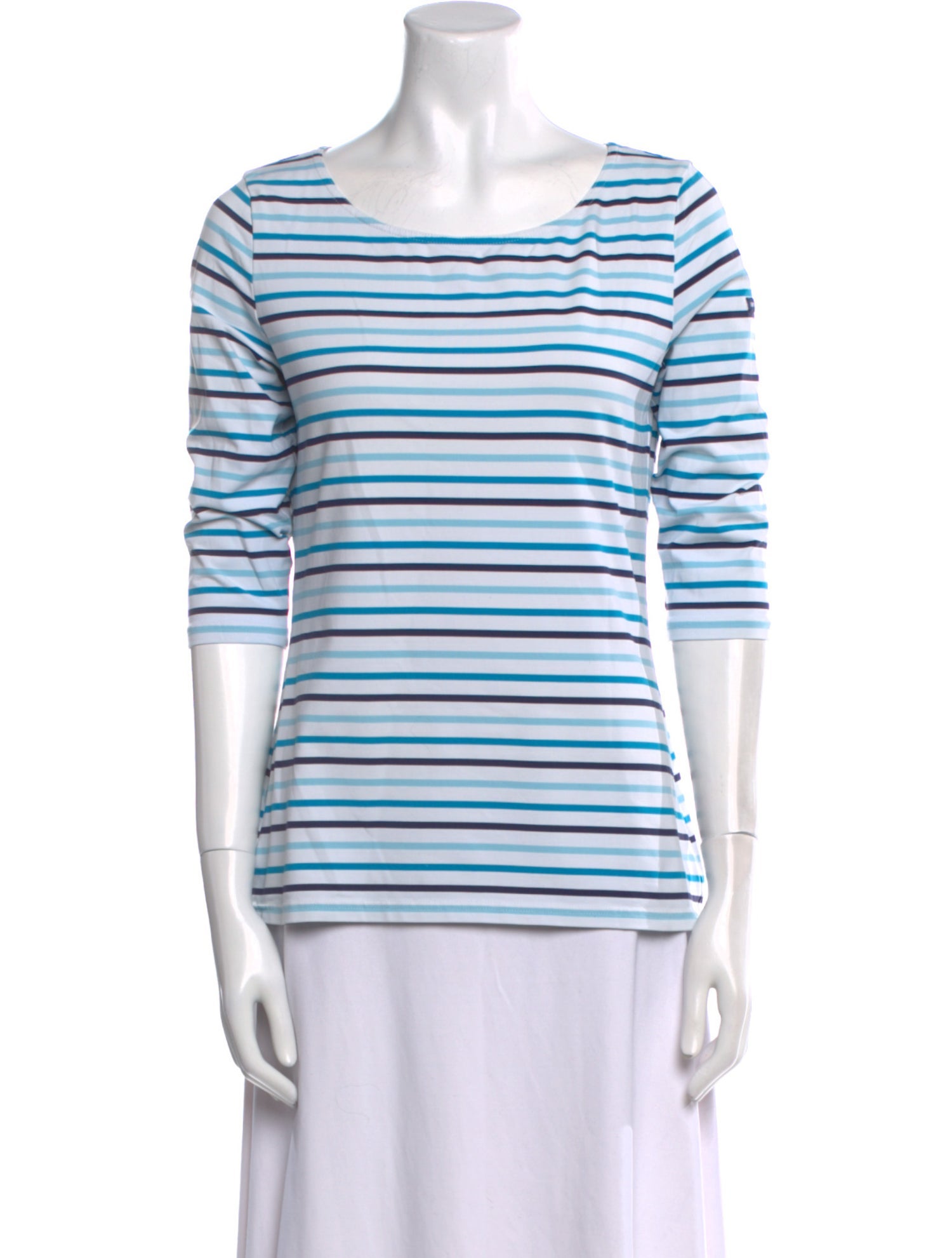 Saint James Striped Bateau Neckline T-Shirt