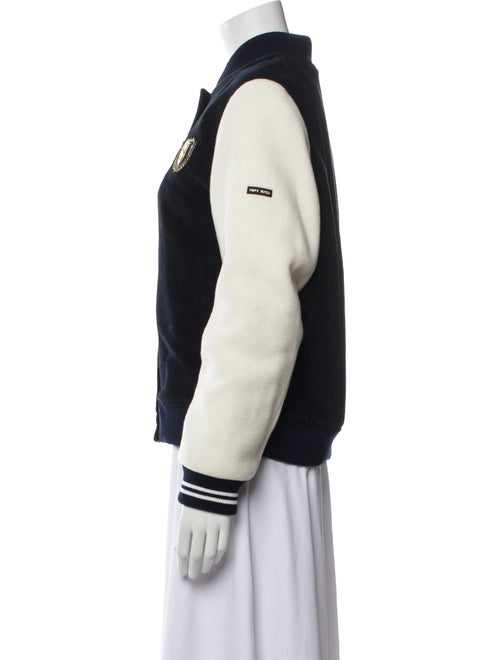 Saint James Wool Colorblock Pattern Bomber Jacket