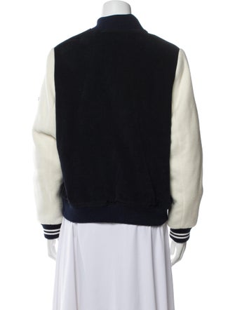 Saint James Wool Colorblock Pattern Bomber Jacket