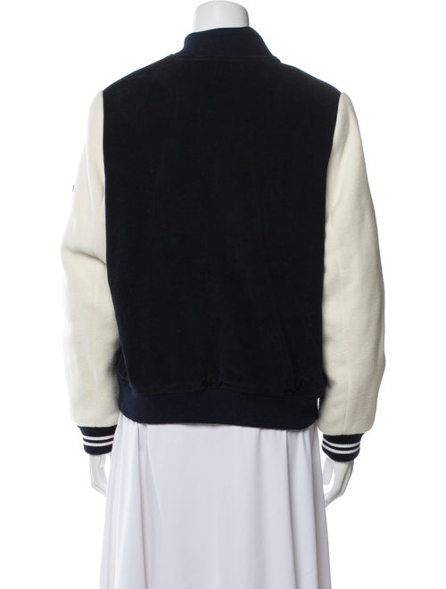 Saint James Wool Colorblock Pattern Bomber Jacket