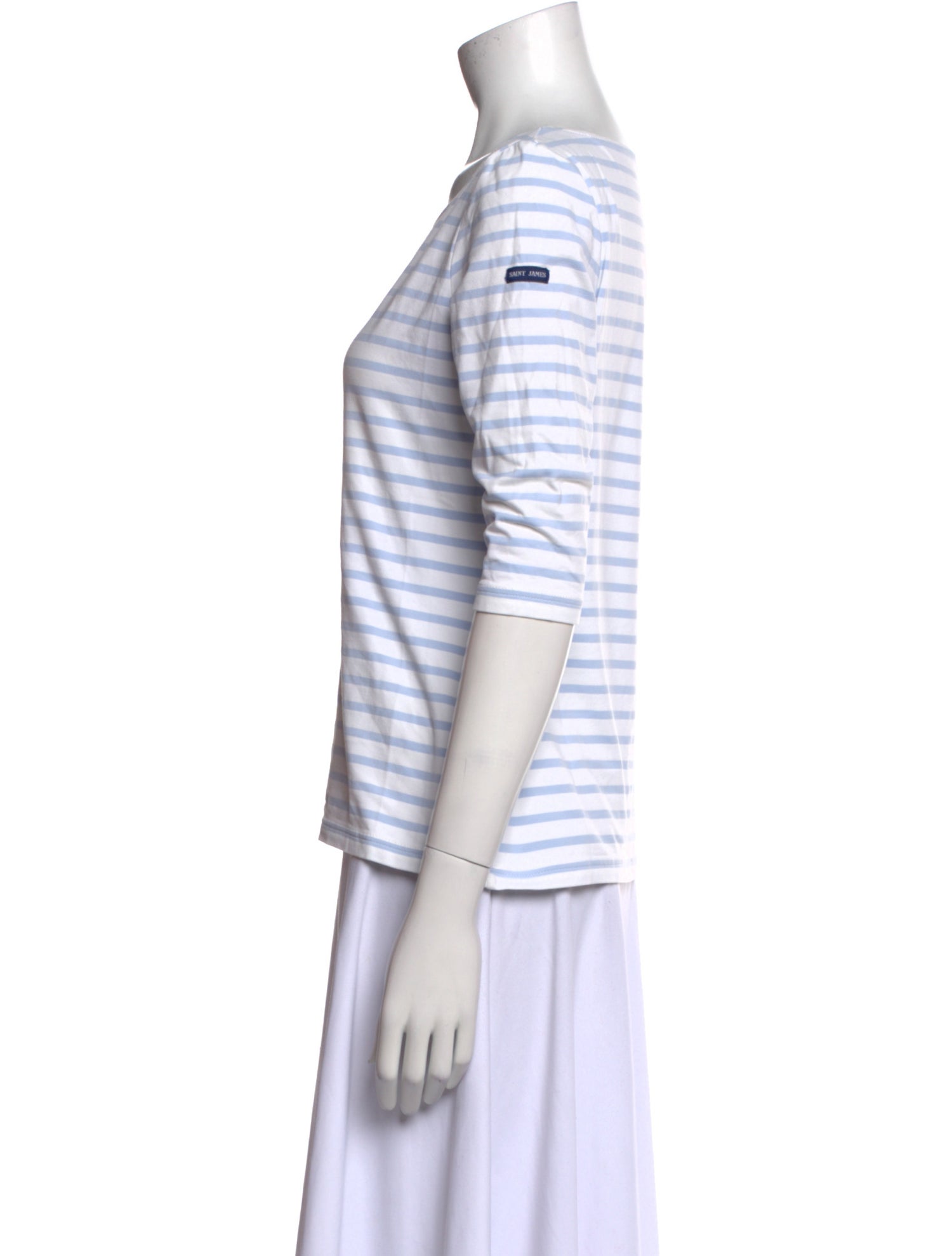 Saint James Striped Bateau Neckline T-Shirt
