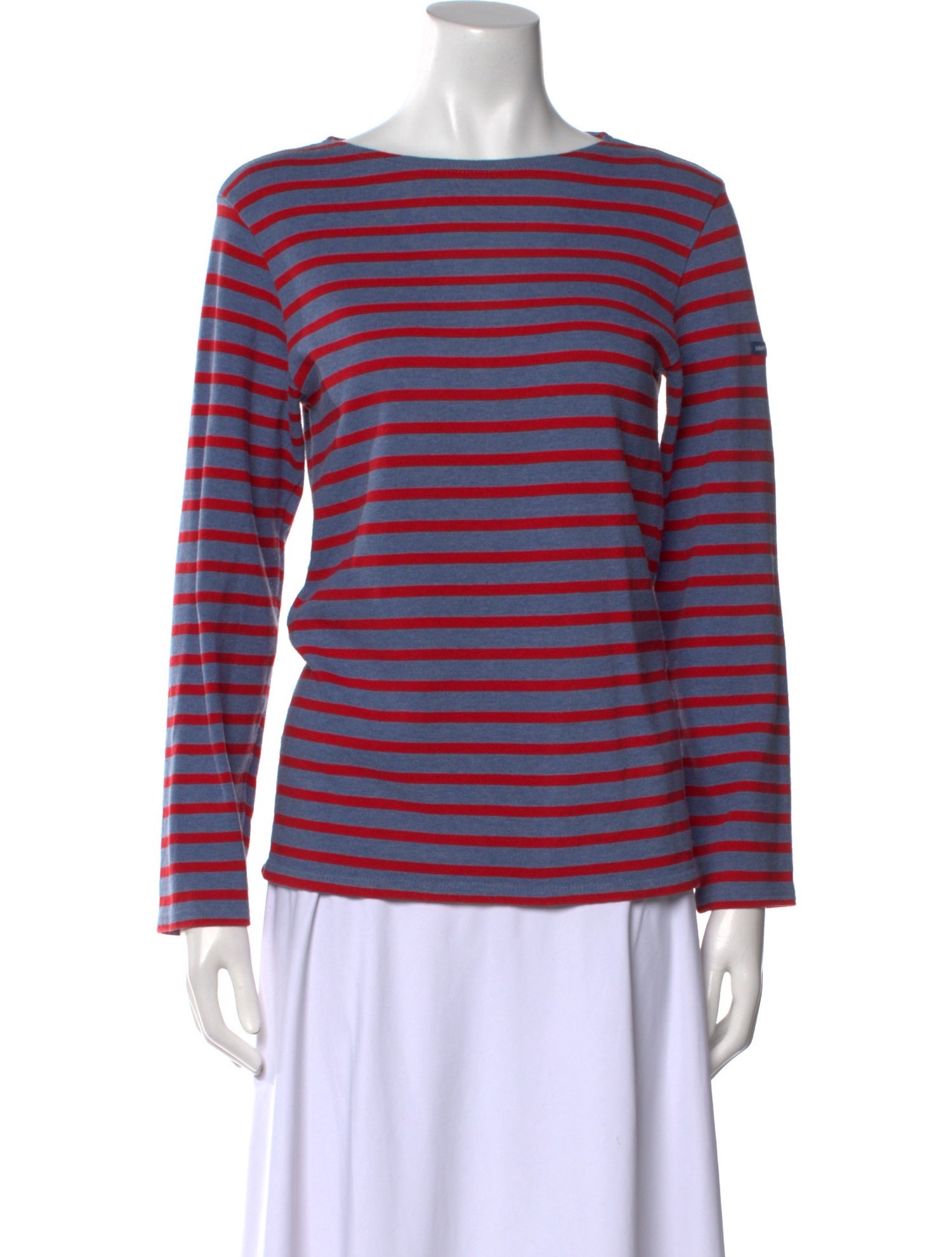 Saint James Striped Bateau Neckline T-Shirt
