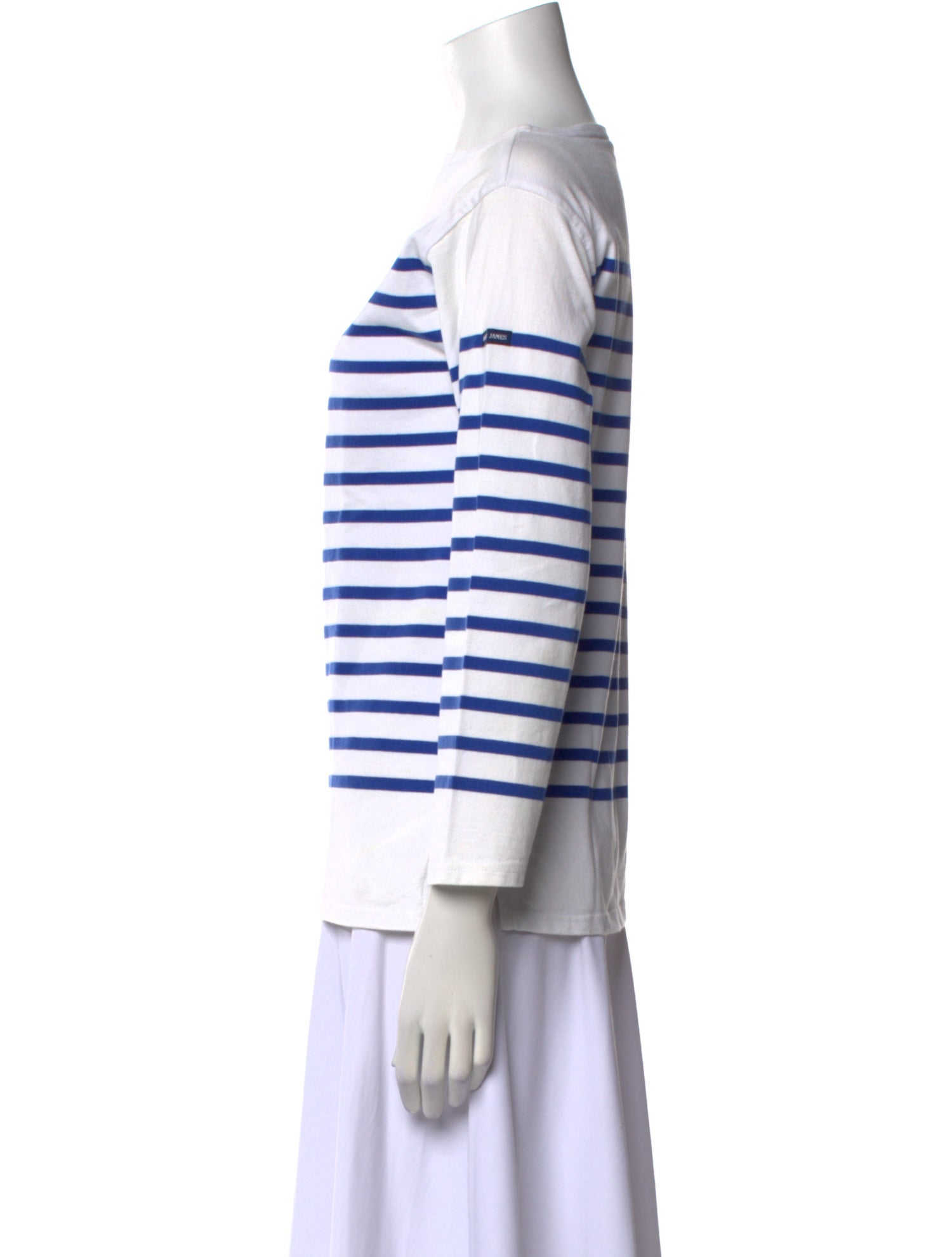 Saint James Striped Bateau Neckline Top