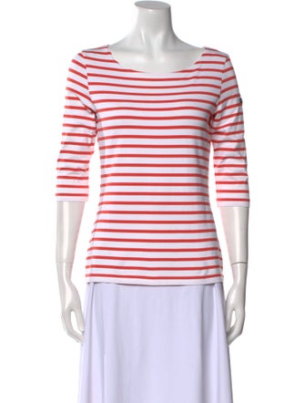 Saint James Striped Bateau Neckline T-Shirt