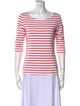Saint James Striped Bateau Neckline T-Shirt