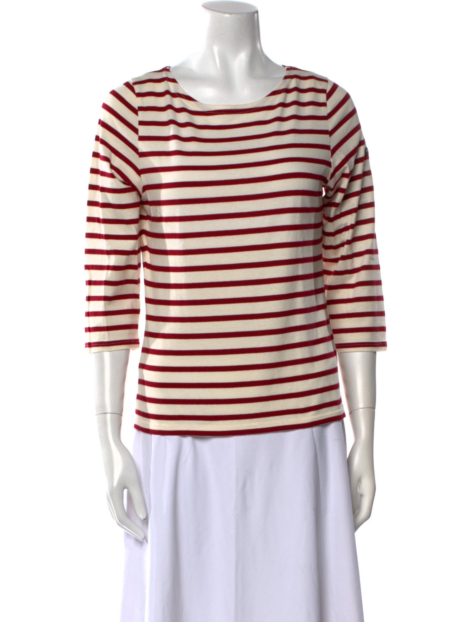 Saint James Striped Bateau Neckline Top