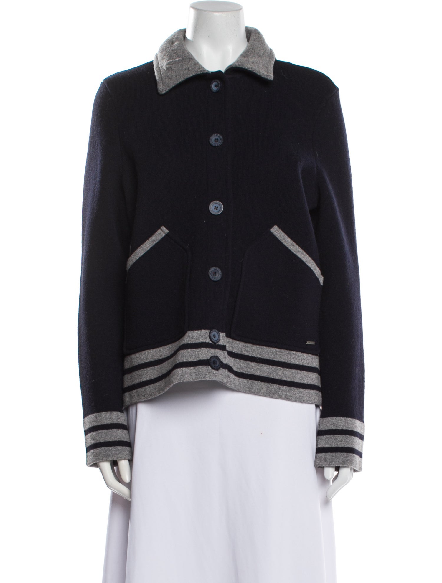 Saint James Wool Colorblock Pattern Jacket