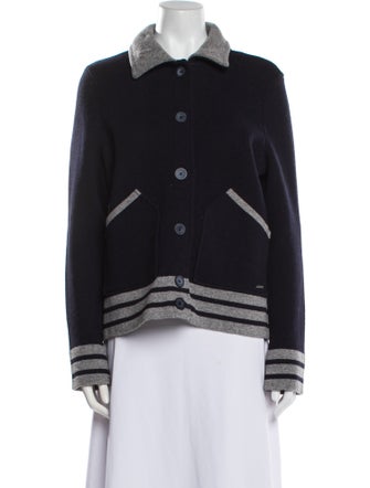 Saint James Wool Colorblock Pattern Jacket