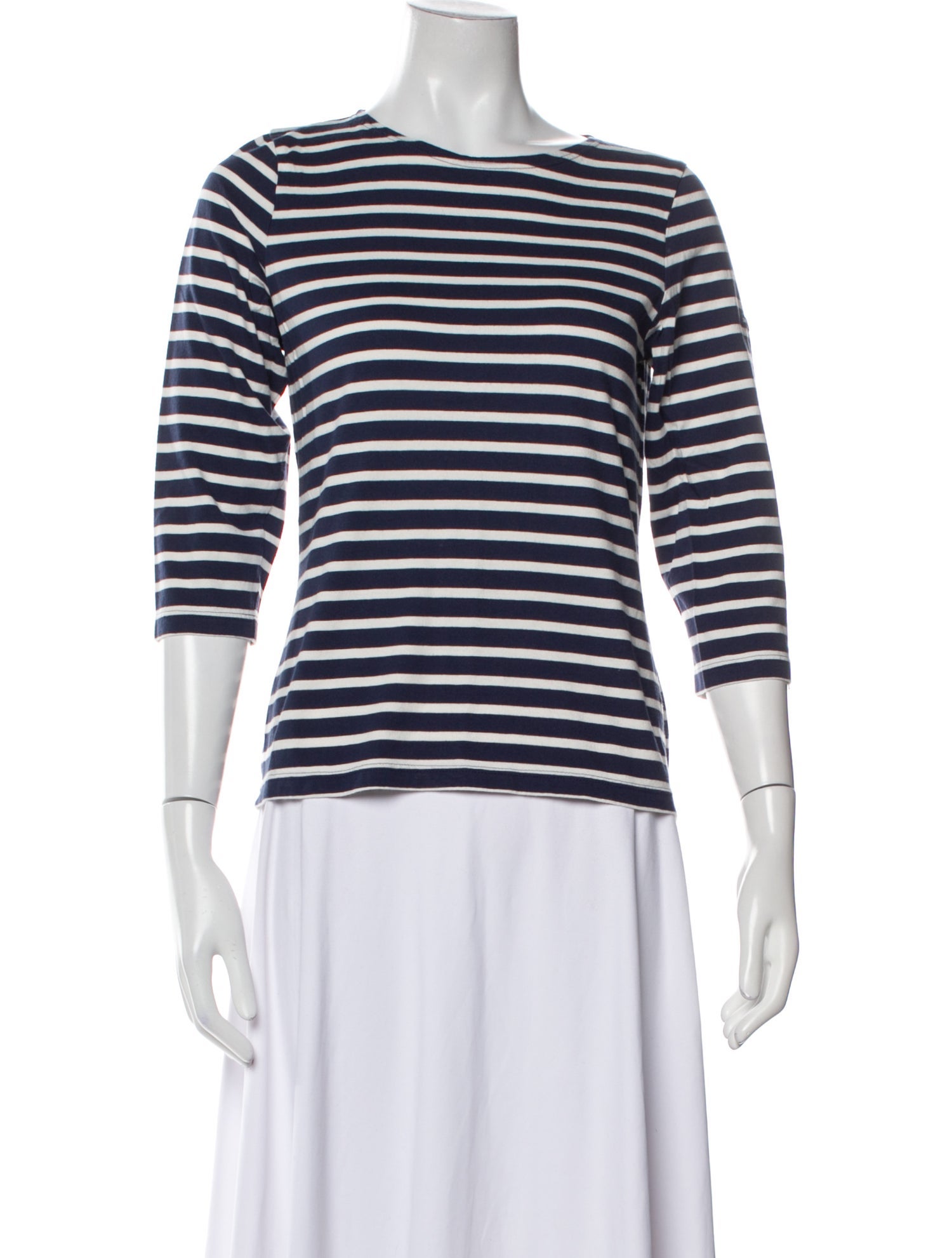 Saint James Striped Bateau Neckline T-Shirt