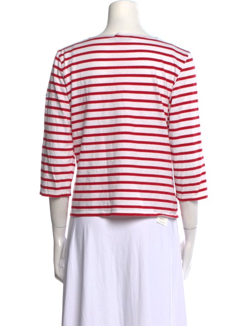 Saint James Striped Scoop Neck Crop Top