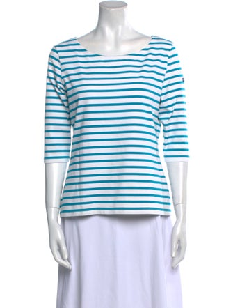 Saint James Striped Bateau Neckline T-Shirt