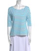 Saint James Striped Bateau Neckline T-Shirt