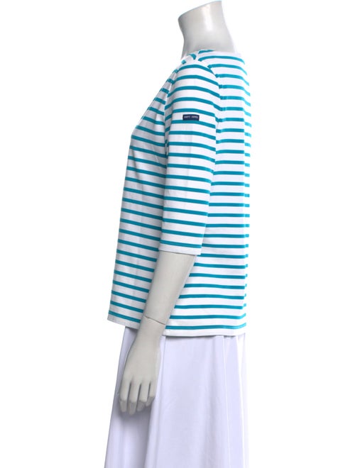 Saint James Striped Bateau Neckline T-Shirt