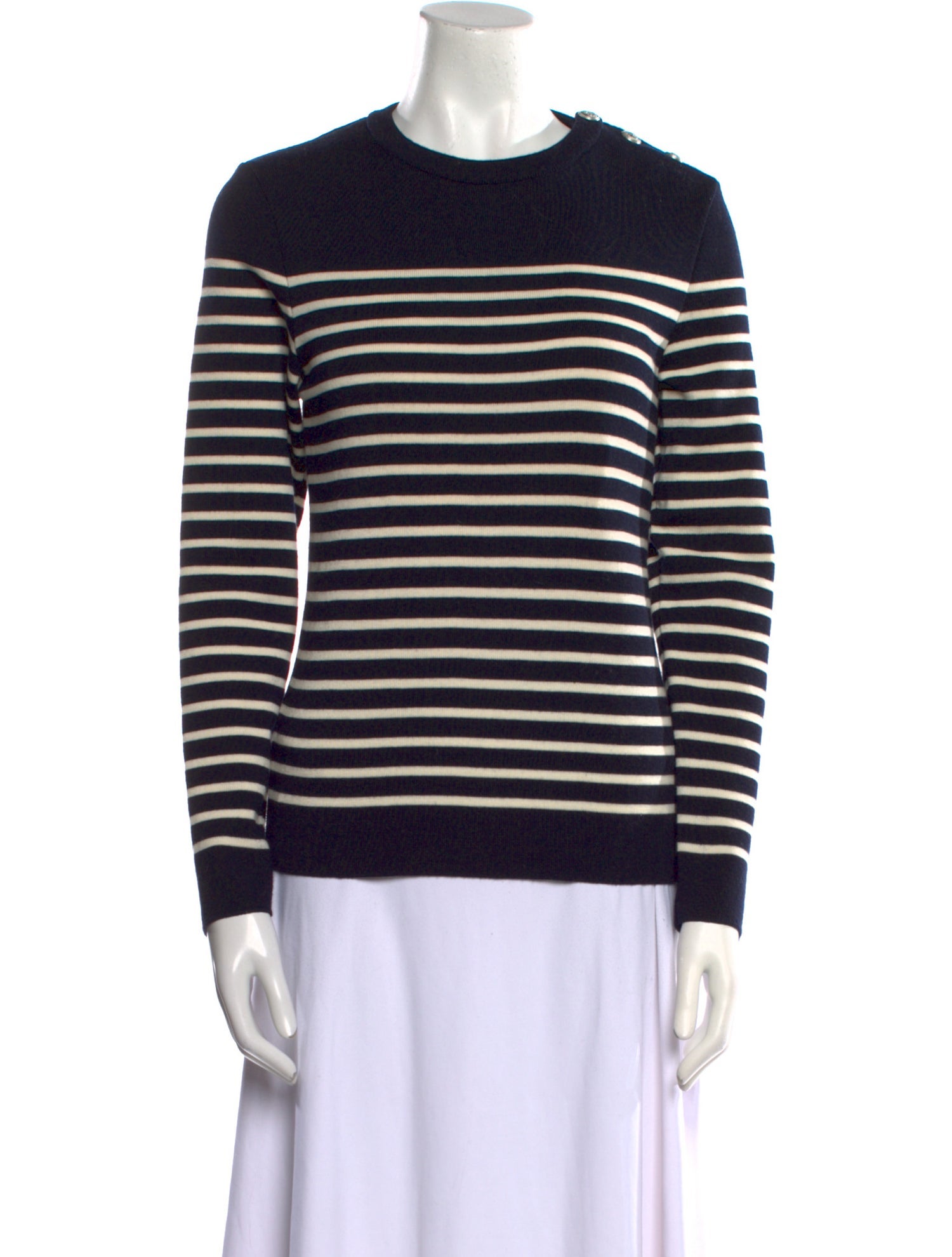 Saint James Virgin Wool Striped Sweater
