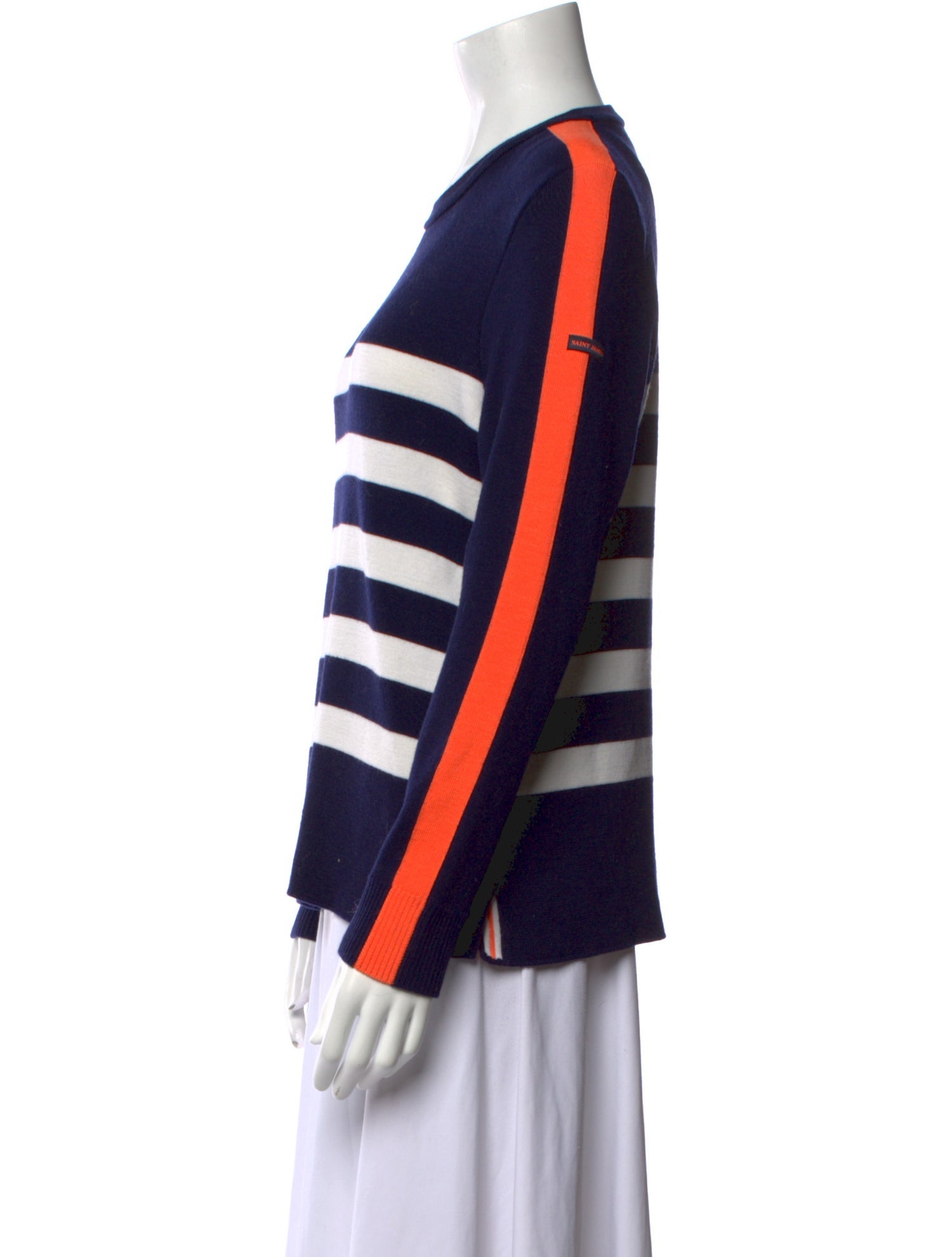Saint James Striped Scoop Neck Sweater