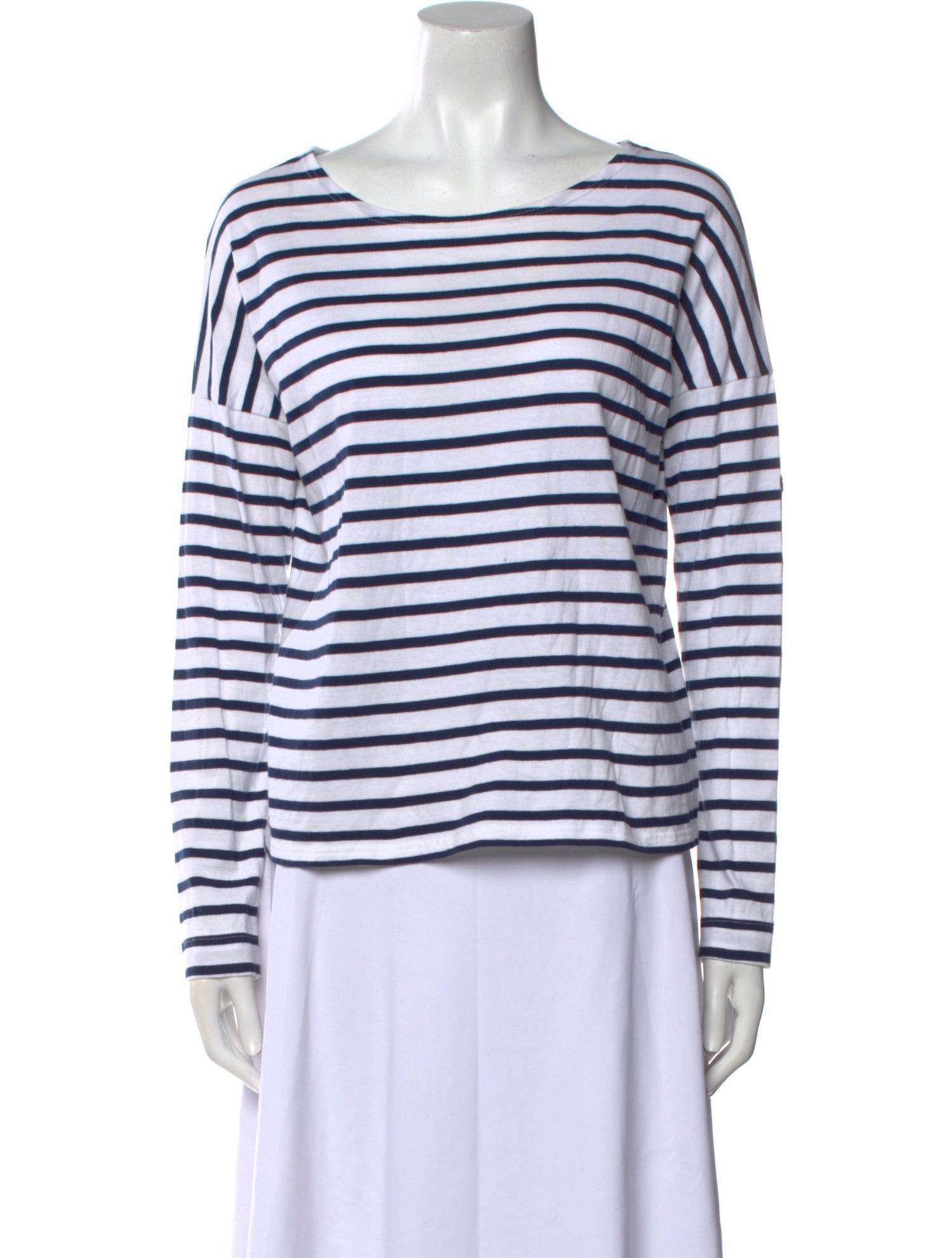 Saint James Striped Bateau Neckline Top