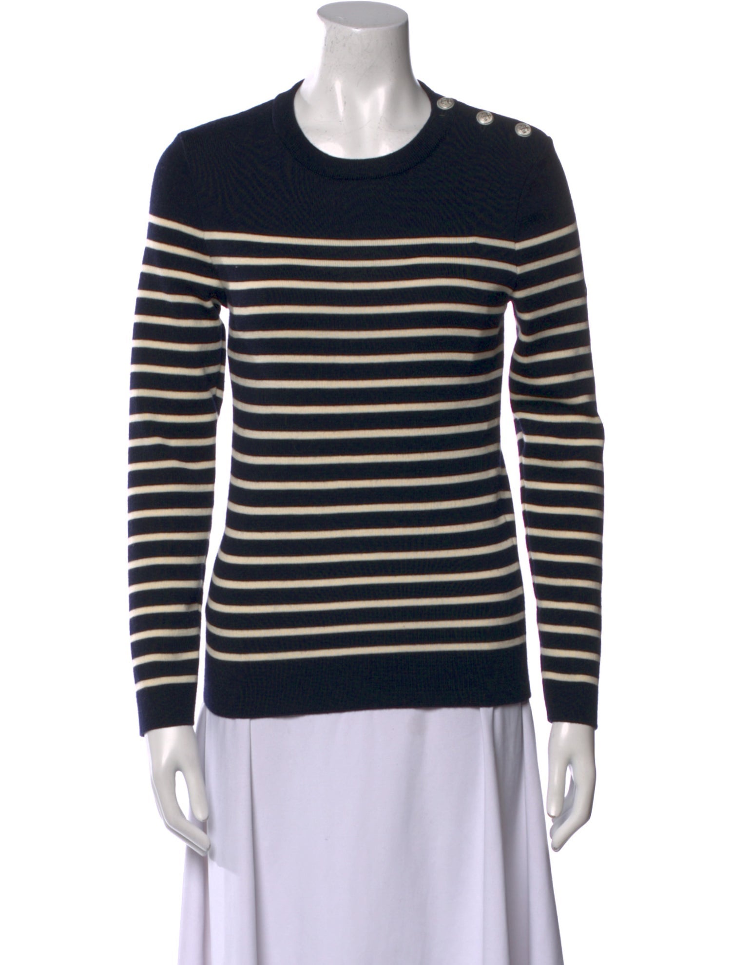 Saint James Virgin Wool Striped Sweater