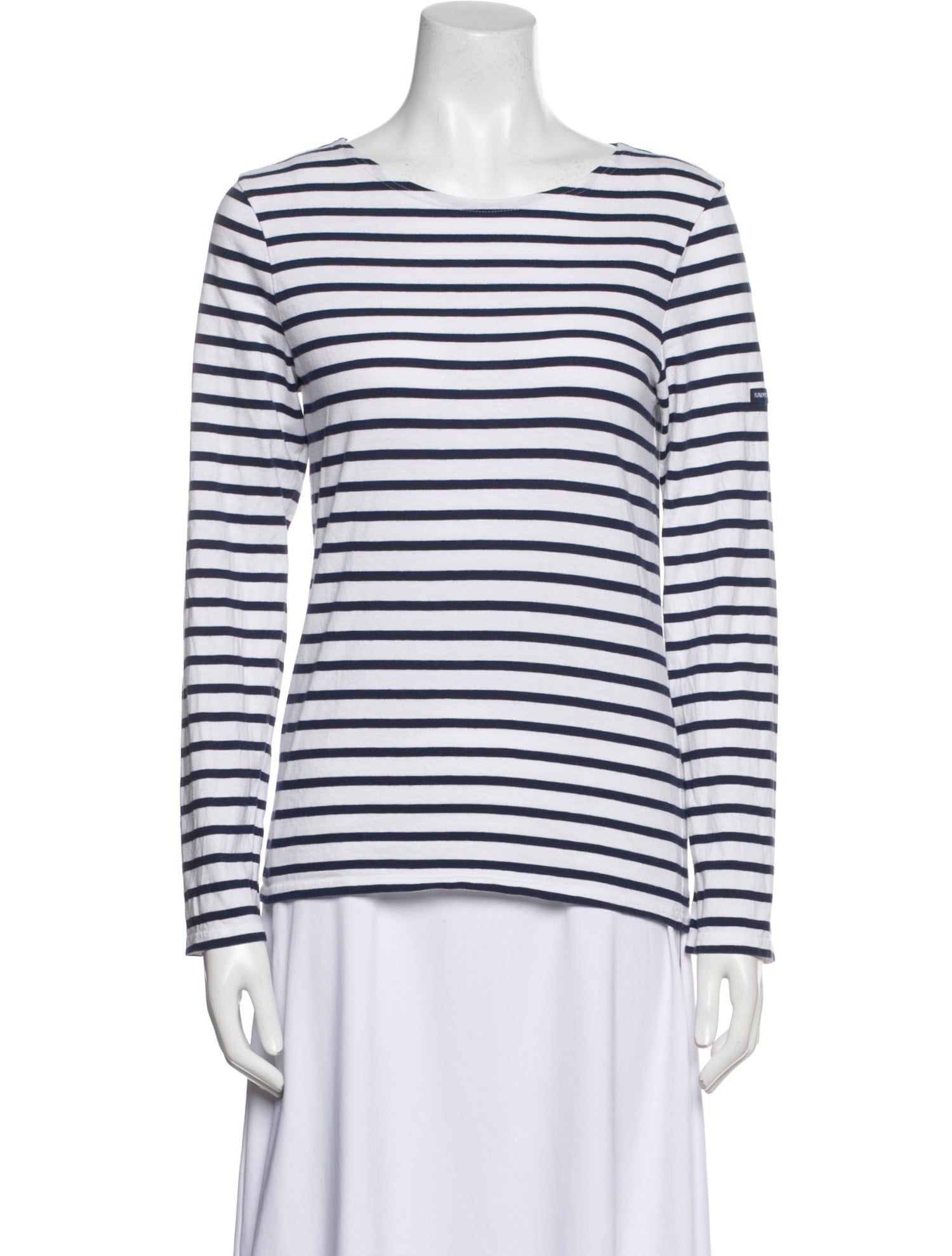 Saint James Striped Scoop Neck Sweatshirt