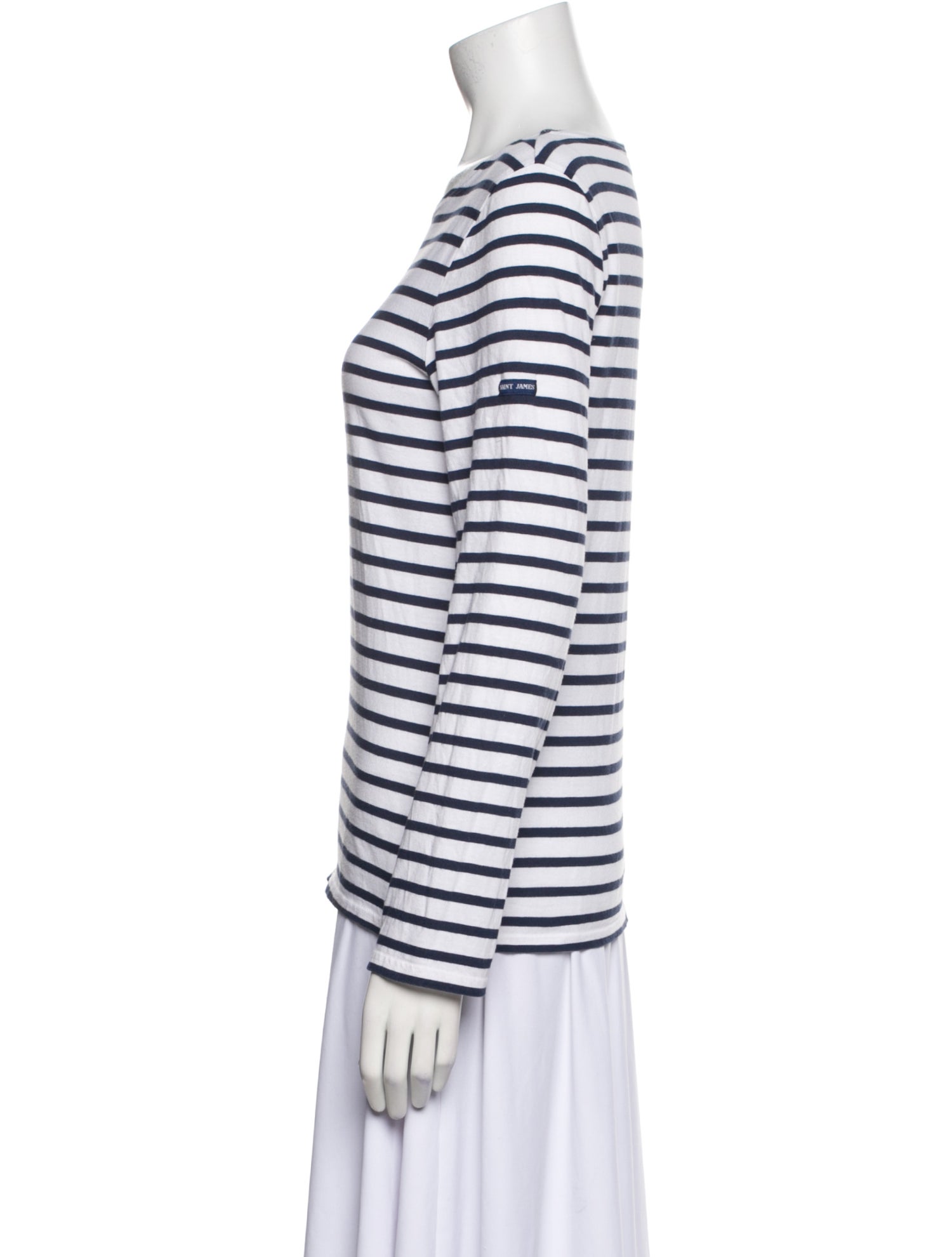 Saint James Striped Scoop Neck Sweatshirt