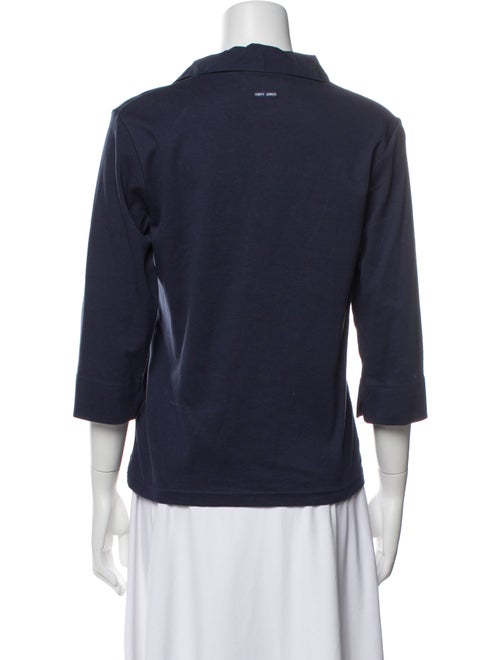 Saint James Three-Quarter Sleeve Button-Up Top