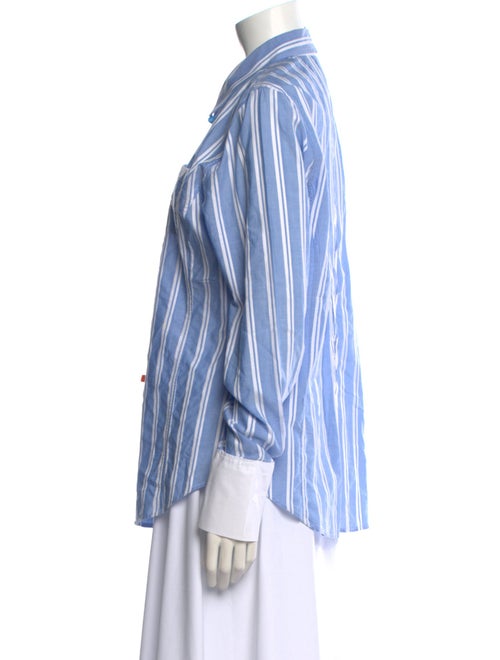 Saint James Striped Long Sleeve Button-Up Top
