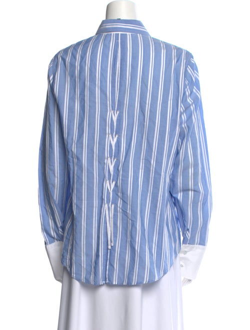 Saint James Striped Long Sleeve Button-Up Top