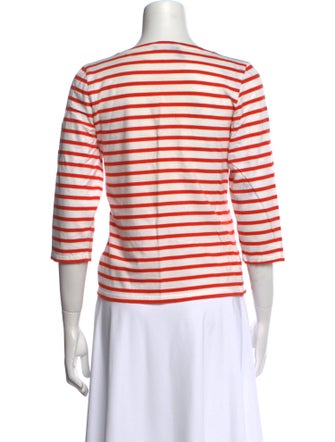 Saint James Striped Bateau Neckline Top
