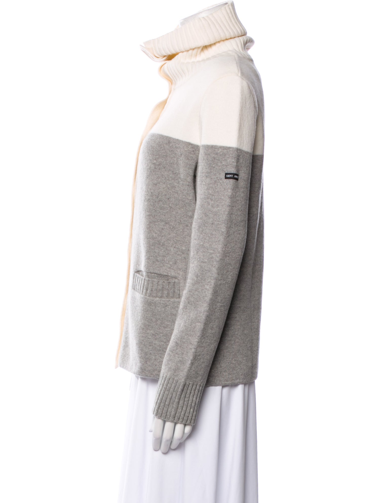 Saint James Wool Colorblock Pattern Jacket