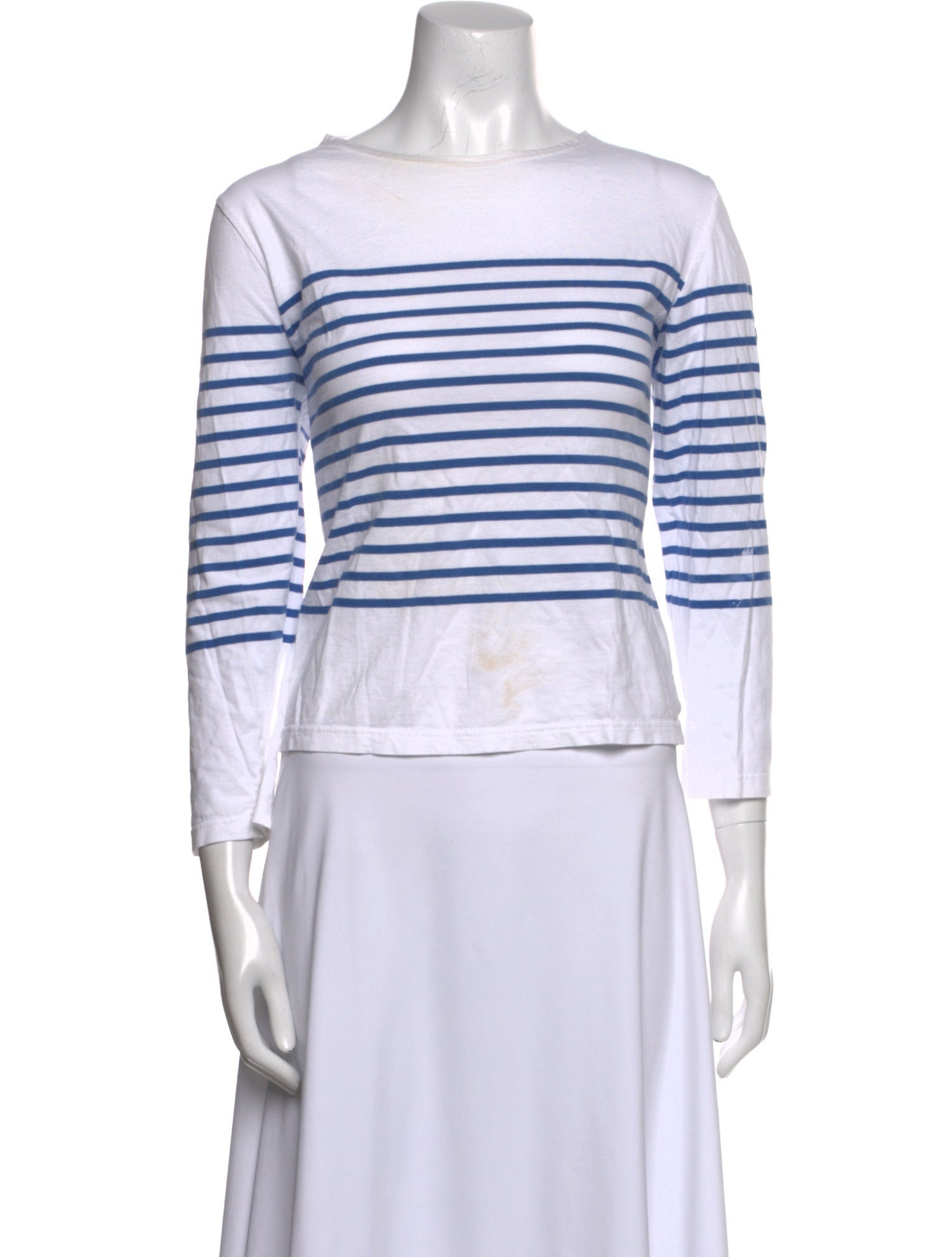 Saint James Striped Bateau Neckline Crop Top