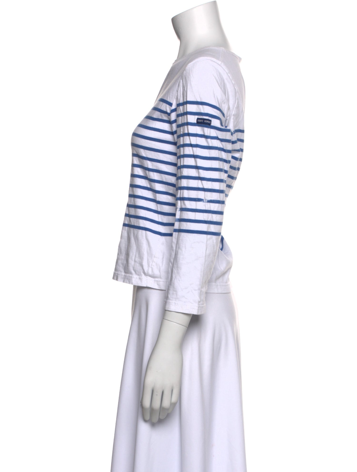 Saint James Striped Bateau Neckline Crop Top