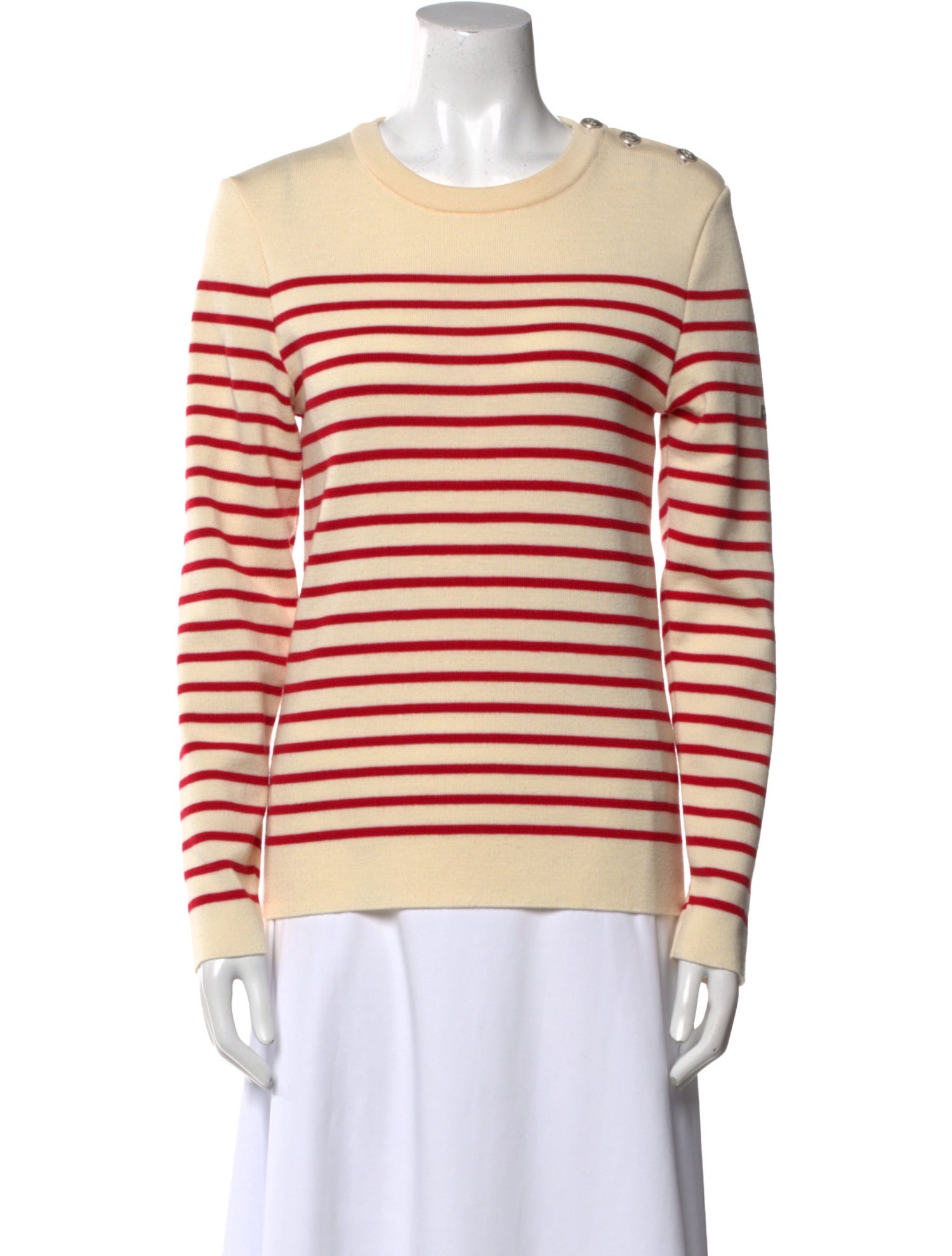 Saint James Virgin Wool Striped Sweatshirt