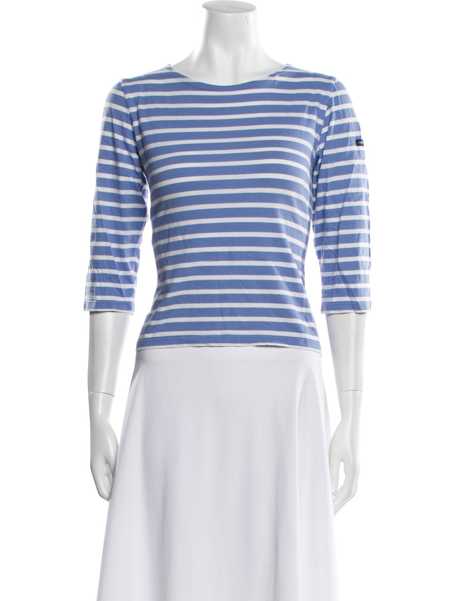 Saint James Striped Bateau Neckline Crop Top
