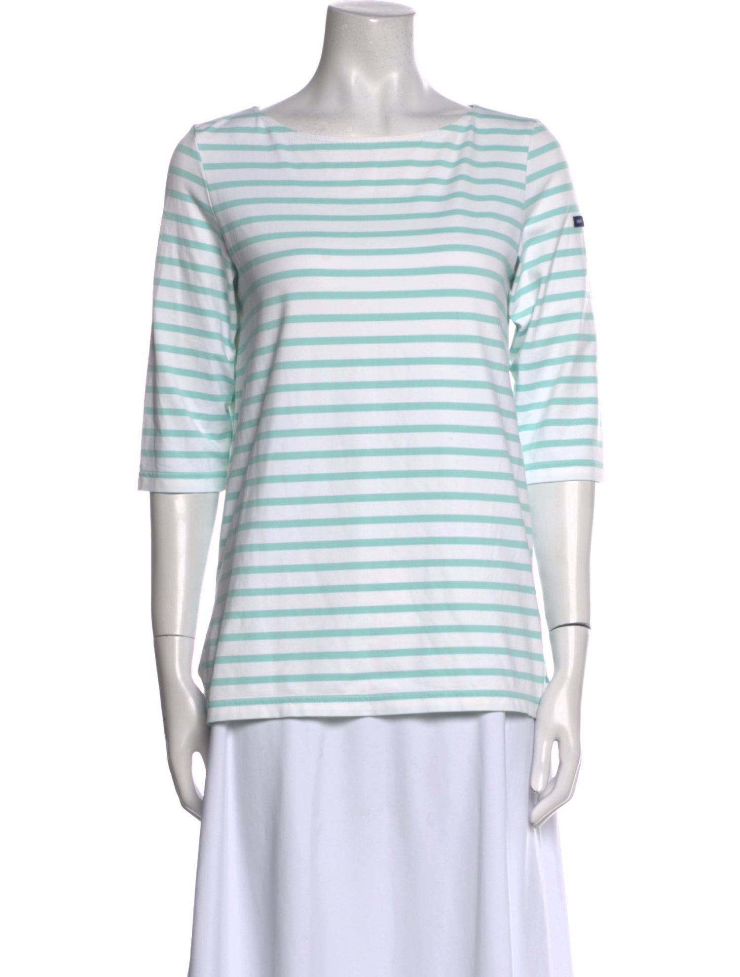 Saint James Striped Bateau Neckline T-Shirt