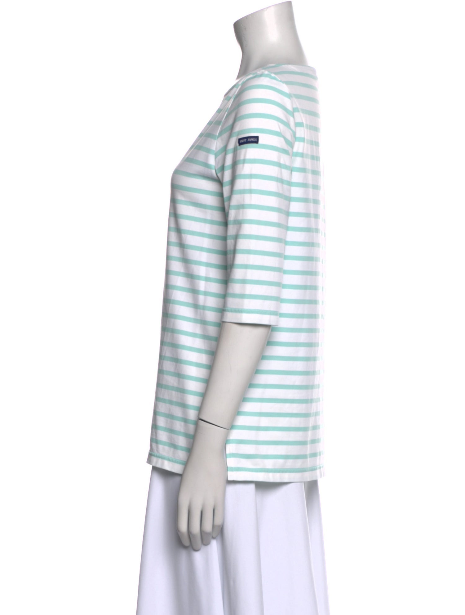 Saint James Striped Bateau Neckline T-Shirt