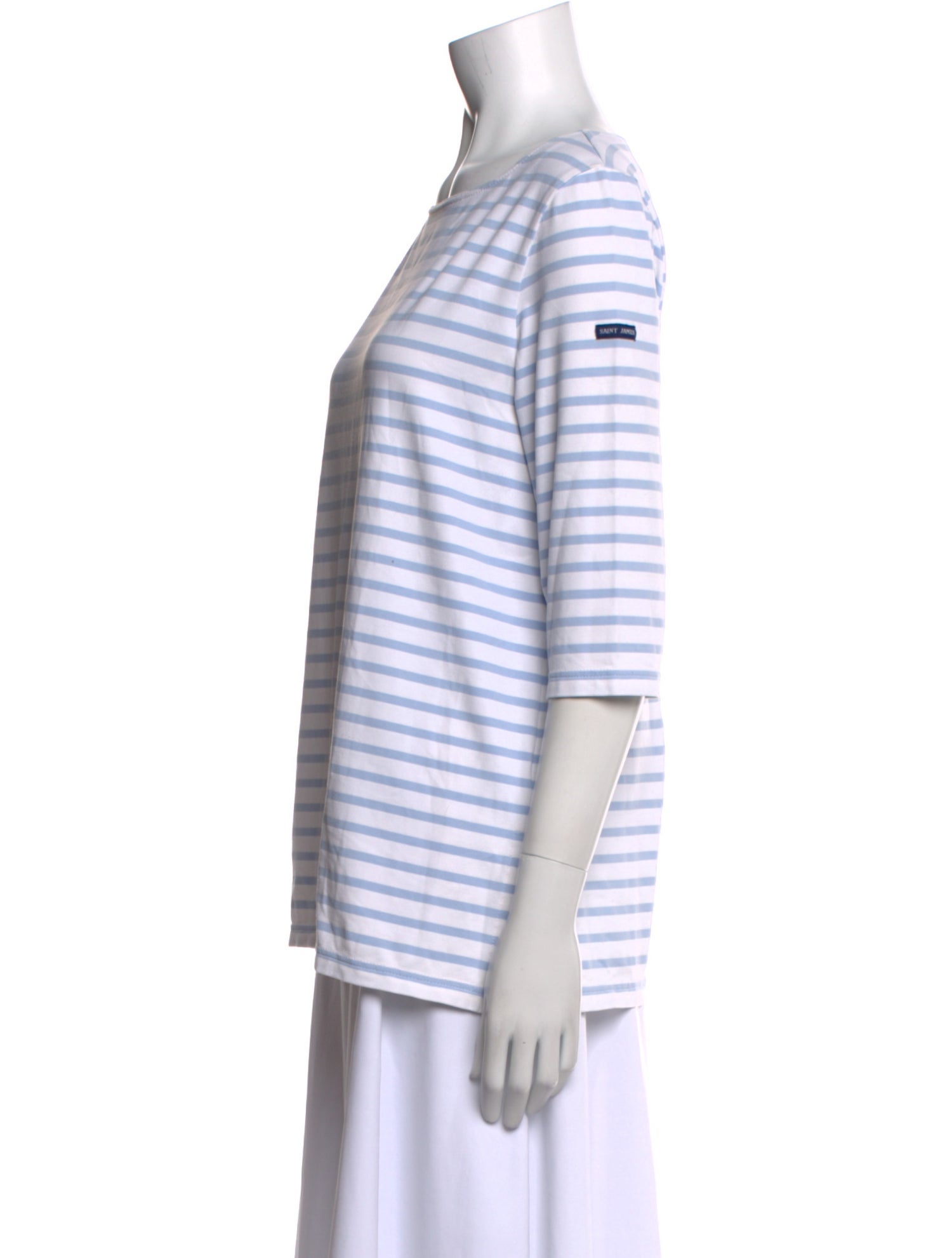 Saint James Striped Bateau Neckline T-Shirt
