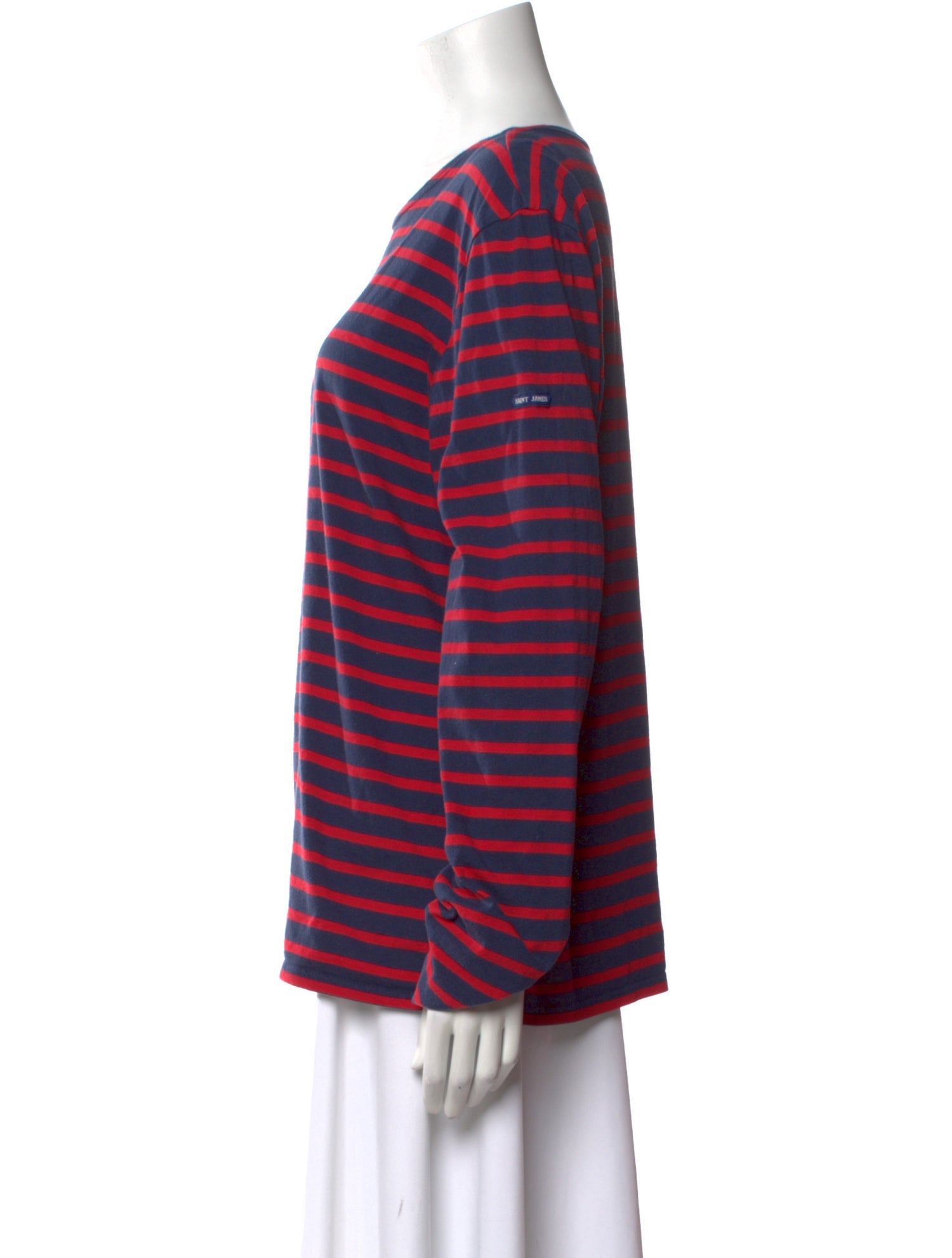 Saint James Striped Bateau Neckline T-Shirt