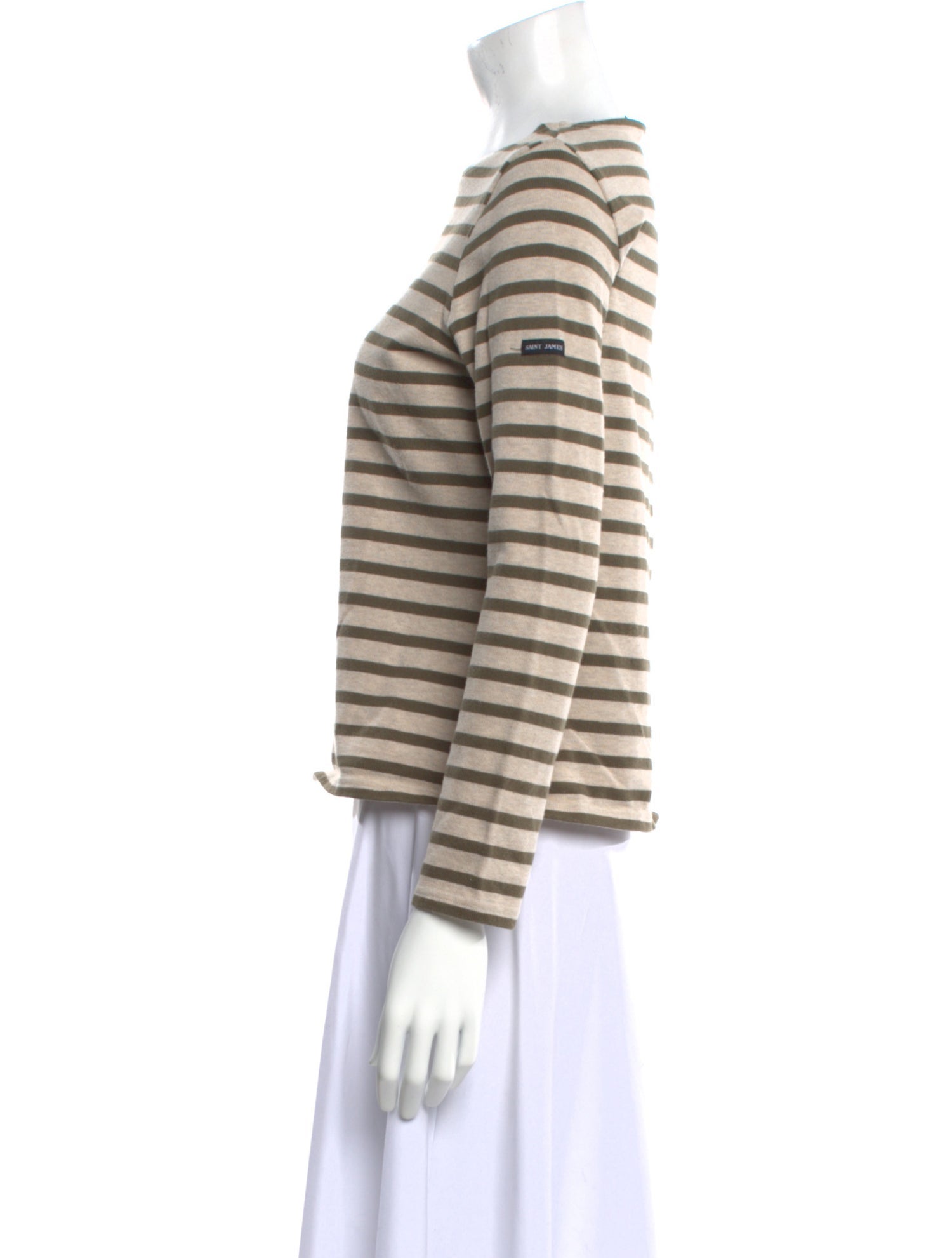 Saint James Striped Bateau Neckline Top