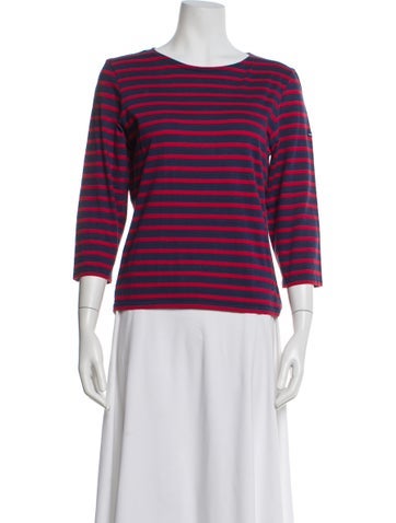 Pre-owned Saint James Striped Crew Neck Top In Blue