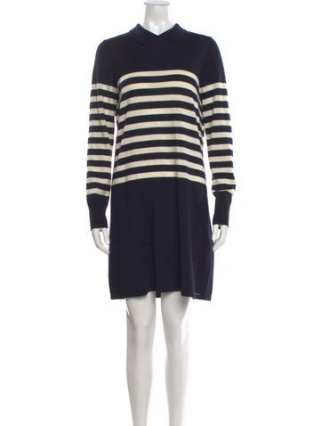 Pre-owned Saint James Wool Mini Dress In Blue