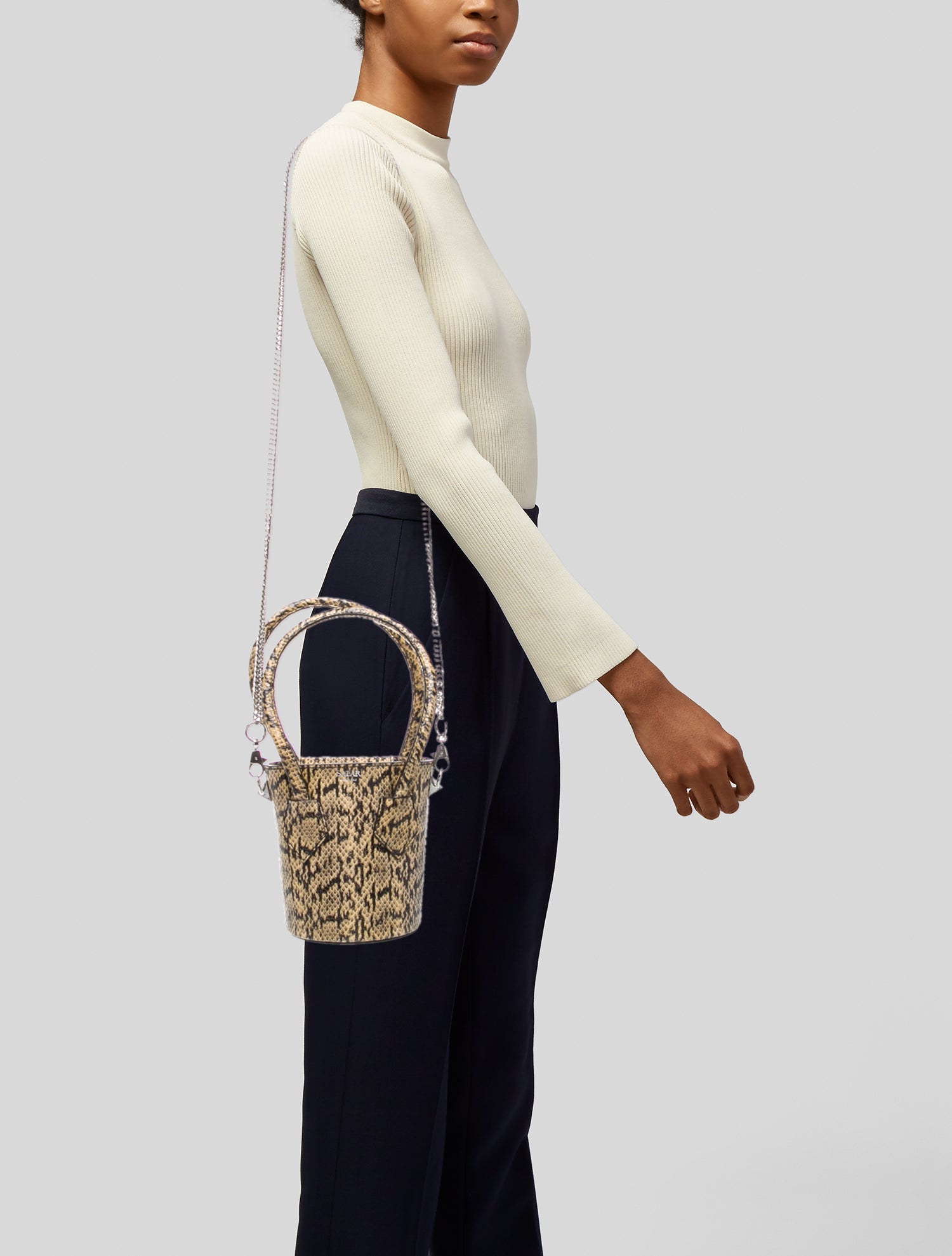 Salar Embossed Leather Shoulder Bag